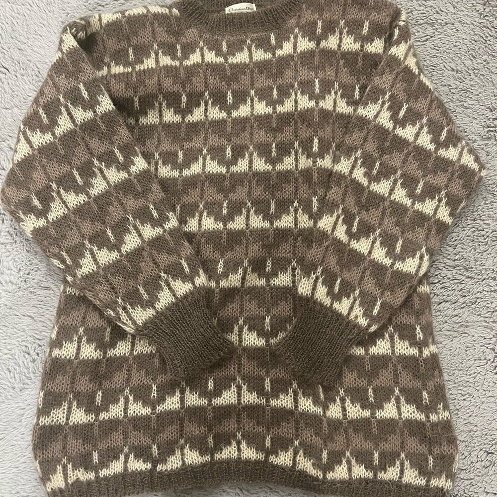 Christian Dior Vintage Brown and Cream  Sweater